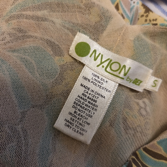 Nylon by Dex 100% Silk Floral Midi Dress - Blue/Brown - Size S - Picture 2 of 8